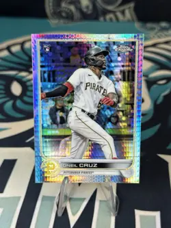 2022 Topps Chrome Oneil Cruz Prizm Refractor Rookie Card RC #128 Pirates - Image 1