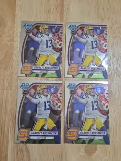 2024 Bowman University Chrome GARRETT NUSSMEIER 4 Card Lot #5 1st Rookie LSU - Image 1