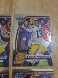 2024 Bowman University Chrome GARRETT NUSSMEIER 4 Card Lot #5 1st Rookie LSU - Image 3