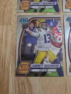 2024 Bowman University Chrome GARRETT NUSSMEIER 4 Card Lot #5 1st Rookie LSU - Image 4