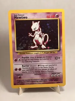 MEWTWO 10/102 - Holo Pokemon Card - VINTAGE 1999 Base Set - Image 1