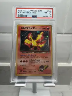 PSA 8 Rocket's Moltres Gym #146 Japanese Pokemon Card Holo NEAR MINT -UK Seller - Image 1