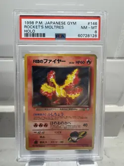 PSA 8 Rocket's Moltres Gym #146 Japanese Pokemon Card Holo NEAR MINT -UK Seller - Image 3