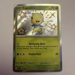 Capsakid 106/091 Pokemon TCG Sv: Paldean Fates Baby Shiny Holo Rare - Image 1