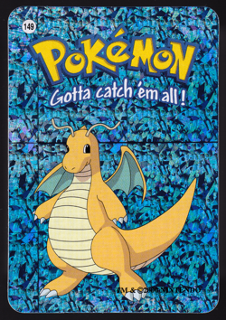 Dragonite 149 Pokemon Holo Foil Prism Vending Sticker TCG Card NM - Image 1