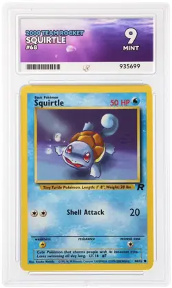 Pokemon Squirtle 68/82 Team Rocket 2000 WOTC Vintage ACE Mint 9 - Image 1