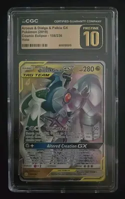 CGC Prsitine 10 Arceus & Dialga & Palkia GX 2019 156/236 Cosmic Eclipse - Image 1