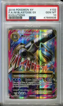 PSA 10 GEM MINT Pokemon M Mega Blastoise EX XY: Evolutions 102/108 Full Art Card - Image 1