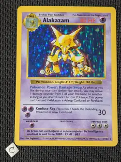 Alakazam 1/102 - Shadowless Base Set Holo Rare Pokemon TCG LP - Image 1