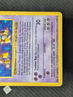 Alakazam 1/102 - Shadowless Base Set Holo Rare Pokemon TCG LP - Image 5