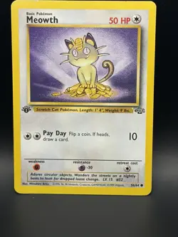 Pokemon TCG Meowth 1st Edition Jungle Set 56/64 WOTC Vintage - Image 1