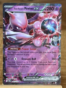 Pokemon TCG Team Rocket's Mewtwo EX Destined Rivals Double Rare - Image 1