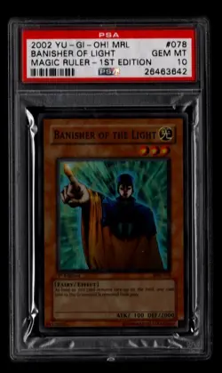 YUGIOH PSA 10 2002 Banisher of the Light MRL-078 Super Rare 1st Edition - Image 1
