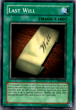 Last Will #SDY-039 Common Unlimited Edition YuGiOh! TCG Card - Image 1