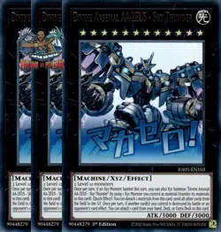 Yugioh! 3x Divine Arsenal AA-ZEUS - Sky Thunder RA05-EN103 Ultra Rare 1st Ed NM - Image 1