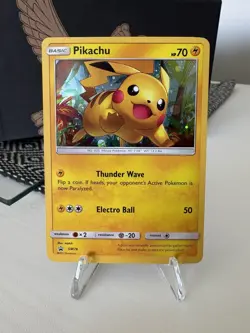 Pokemon TCG Pikachu SM76 Holo Black Star Promo Card - Image 1