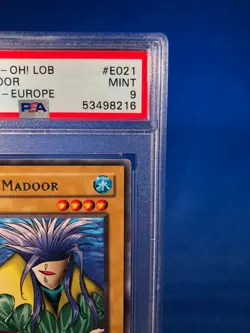 2002 Yugioh PSA 9 Aqua Madoor EUROPE LOB-E021 1st Edition Rare Card - Image 4