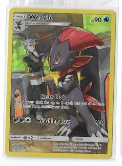 Weavile 238/236 Cosmic Eclipse Full Art Holo Secret Rare Pokemon TCG Card NM - Image 1