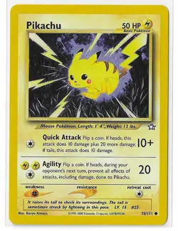 Pikachu 70/111 Unlimited Neo Genesis WOTC Vintage Pokemon TCG Card NM - Image 1
