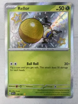 Rellor 108/091 SV: Paldean Fates Baby Shiny Rare Holo Pokemon Card NM - Image 1
