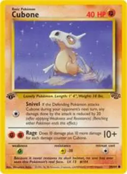 POKEMON CARD CUBONE 50/64 NO 104 LONELY POKEMON TCG CCG - Image 1