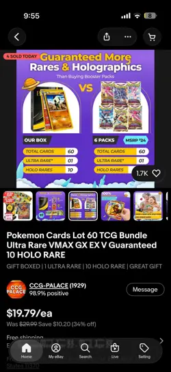 Nintendo Pokemon TCG 60 Card Lot Holo VMAX GX EX Charizard V Pikachu Pyroar - Image 4