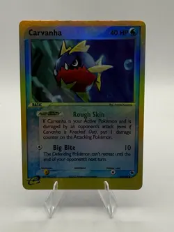 Pokemon Card - Carvanha Ruby & Sapphire 51/109 Reverse Holo Common LP - Image 1