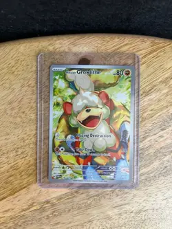 Pokemon Hisuian Growlithe 181/167 Twilight Masquerade Illustration Rare Card - Image 1