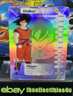 DBZ CCG Goku 179 Hi-tech Foil Limited Saiyan Saga Dragon Ball Z Score Card - Image 1