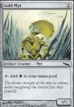 MTG Gold Myr - Foil, NM-Mint, English Mirrodin - Image 1