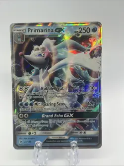 Primarina GX 42/149 Sun & Moon Ultra Rare Holo Pokemon Card NM - Image 1