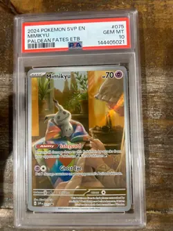 Pokemon 2024 SVP En Promo Paldean Fates ETB MIMIKYU #075 PSA 10 Gem Mint 5 - Image 1