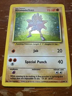 ✨ Pokemon TCG – Hitmonchan – Base Set – 1999 – Holo Rare - Image 1