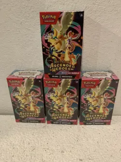 POKEMON TCG ASCENDED HEROES BOOSTER BUNDLE LOT (4) IN HAND - Image 1