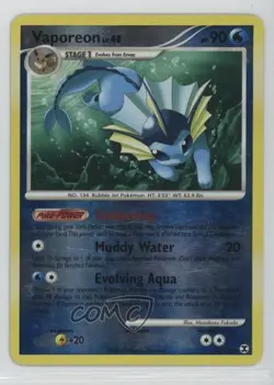 Vaporeon Reverse Foil Pokemon Platinum Rising Rivals #34 2009 - Image 1