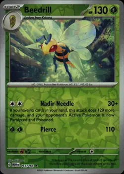 Beedrill 015/165 Rare 151 Pokemon Reverse Holo Near Mint - Image 1