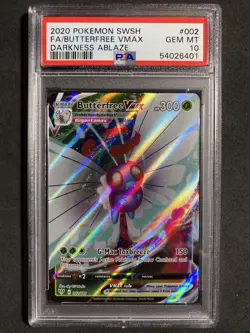 🔥 Pokemon PSA 10 Darkness Ablaze Gem Mint Full Art Butterfree Vmax #002 - Image 1
