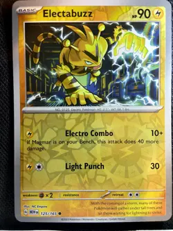 Electabuzz 125/165 151 Pokemon Reverse Holo 2023 - Image 1