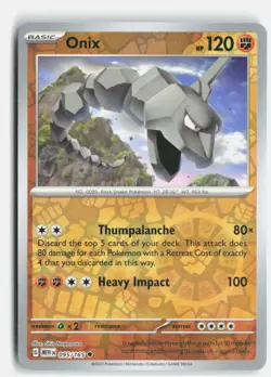 Onix 095/165 Uncommon 151 Pokemon Reverse Holo Near Mint - Image 1