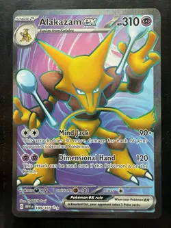 Pokemon Alakazam EX 188/165 Scarlet & Violet 151 Ultra Rare Full Art Holo (NM) - Image 1