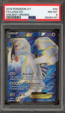 Pokemon Lugia EX XY Ancient Origins Full Art #94 PSA 8 - Image 1