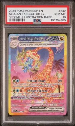 2024 POKEMON SSP SURGING SPARKS #242 ALOLAN EXEGGUTOR SPECIAL ILLUSTRATION PSA10 - Image 2