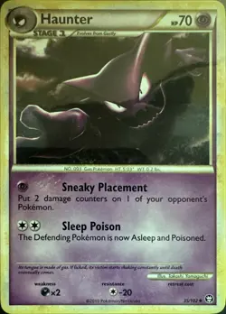 Haunter 35/102 Uncommon HGSS Triumphant Pokemon Lightly Played - Image 1