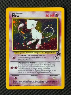 Mew 9 Black Star Promo Pokemon Card WOTC Pokemon League Card Holo - Image 1
