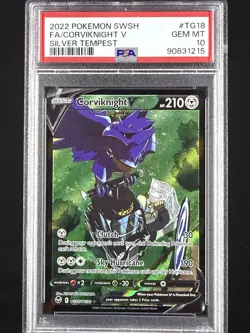 POKEMON CORVIKNIGHT V ALT ART TG18/TG30 SWSH SILVER TEMPEST PSA 10 GEM MT - Image 1