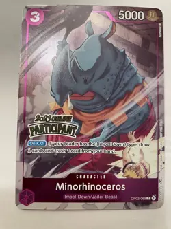 One Piece Card Minorhinoceros OP03-069 PR 2023 Online Participant Regional EN - Image 1