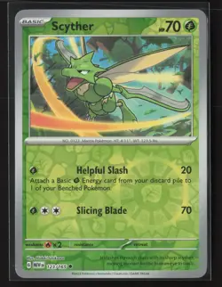 Scyther Uncommon SV: Scarlet & Violet 151 123/165 NM Pokemon Card Reverse Holo - Image 1