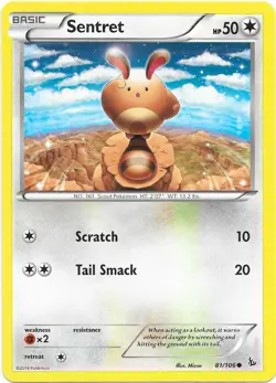 POKEMON CARD SENTRET 81/106 NO 161 SCOUT POKEMON TCG CCG - Image 1