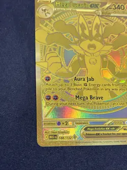 Pokemon Mega Lucario EX 188/132 Hyper Rare Gold Mega Evolutions PACK FRESH NM - Image 3