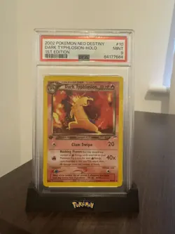 PSA 9 Mint Dark Typhlosion 1st Edition 10/105 Holo Neo Destiny Pokemon SWIRL - Image 1